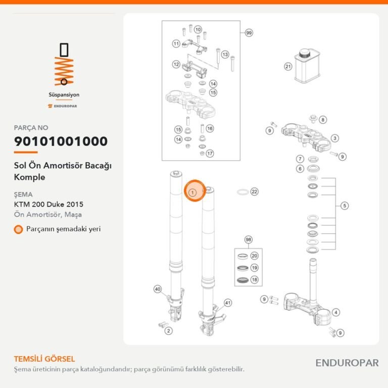 Sol Ön Amortisör Bacağı Komple 90101001000 parça şeması