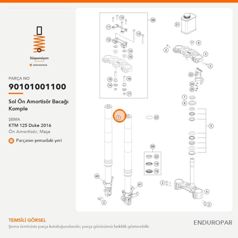 Sol Ön Amortisör Bacağı Komple 90101001100 parça şeması