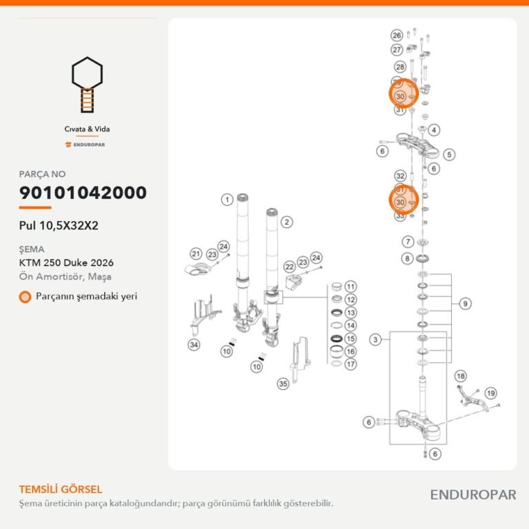 Pul 10,5X32X2 90101042000 parça şeması