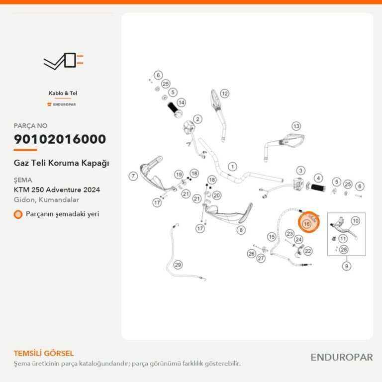 Gaz Teli Koruma Kapağı 90102016000 parça şeması
