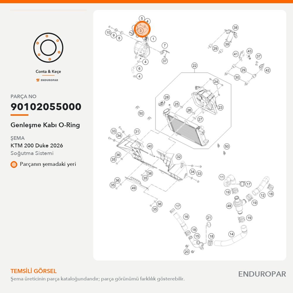 Genleşme Kabı O-Ring 90102055000 parça şeması