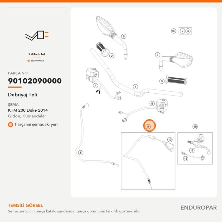 Debriyaj Teli 90102090000 parça şeması