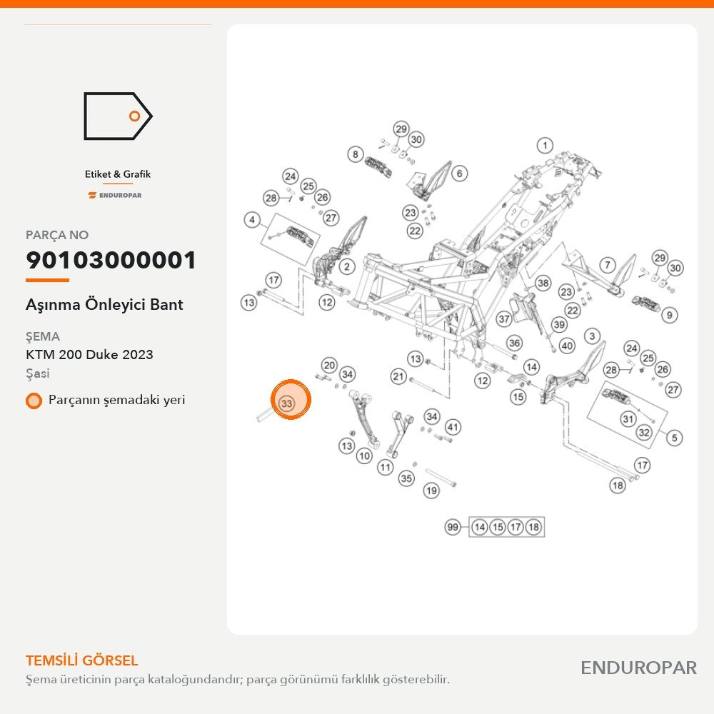 Aşınma Önleyici Bant 90103000001 parça şeması