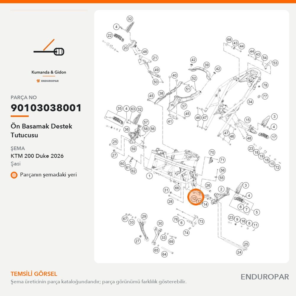 Ön Basamak Destek Tutucusu 90103038001 parça şeması