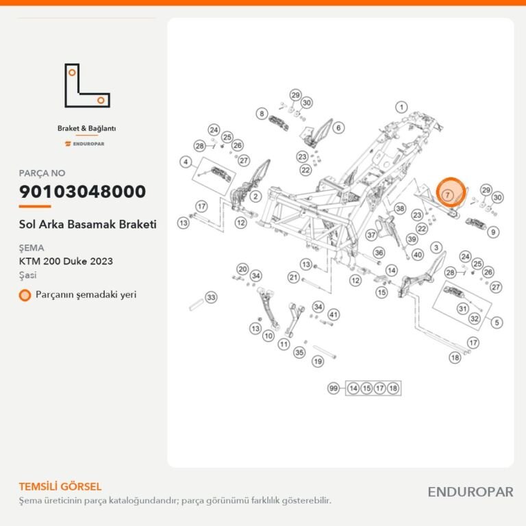 Sol Arka Basamak Braketi 90103048000 parça şeması