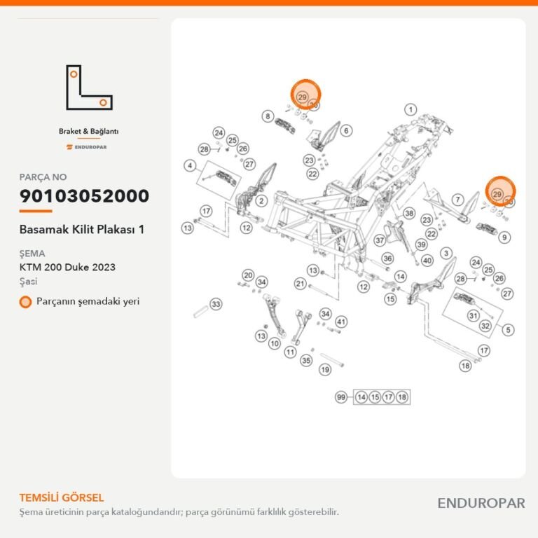 Basamak Kilit Plakası 1 90103052000 parça şeması