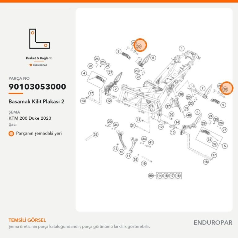 Basamak Kilit Plakası 2 90103053000 parça şeması