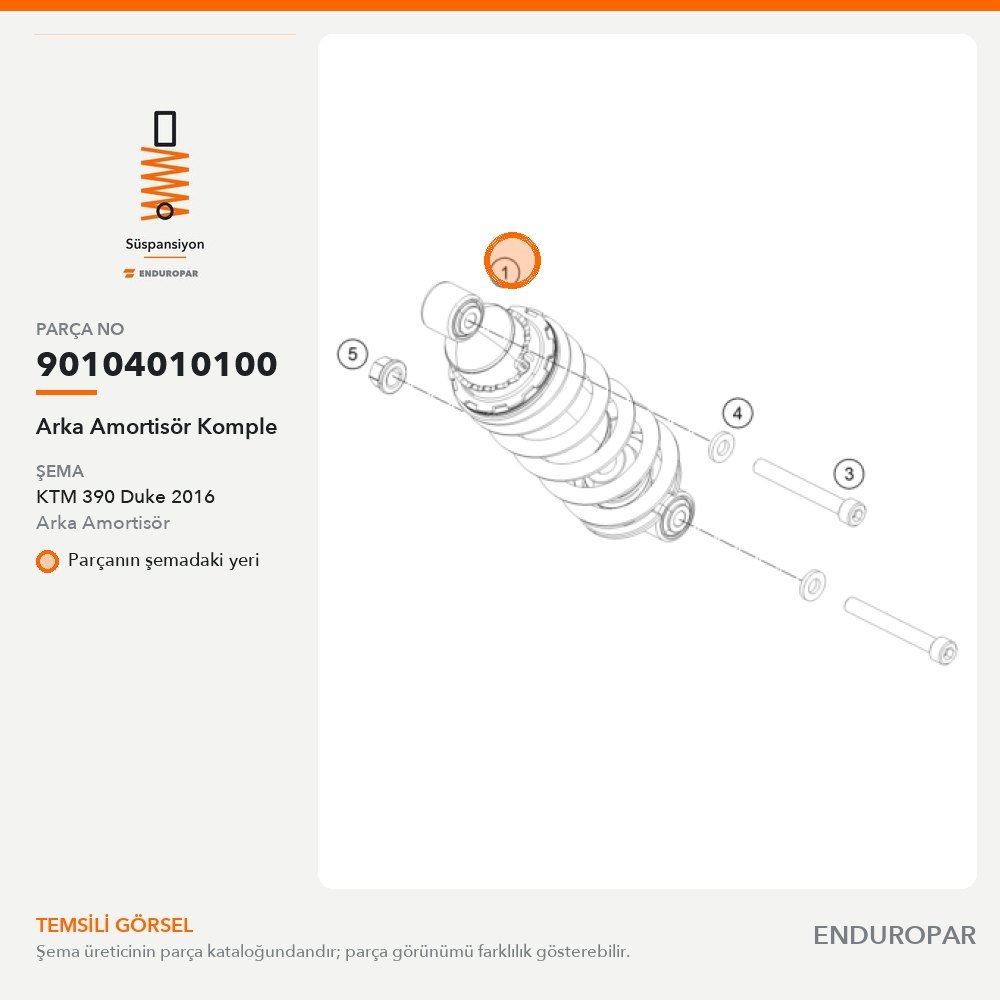 Arka Amortisör Komple 90104010100 parça şeması