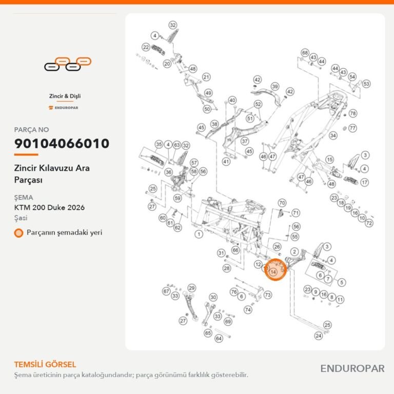 Zincir Kılavuzu Ara Parçası 90104066010 parça şeması