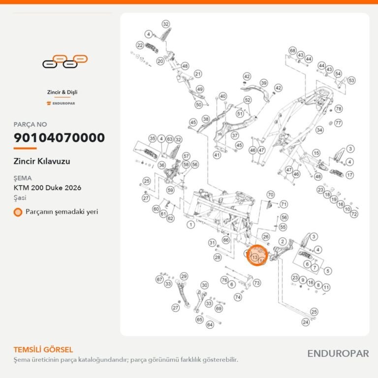 Zincir Kılavuzu 90104070000 parça şeması