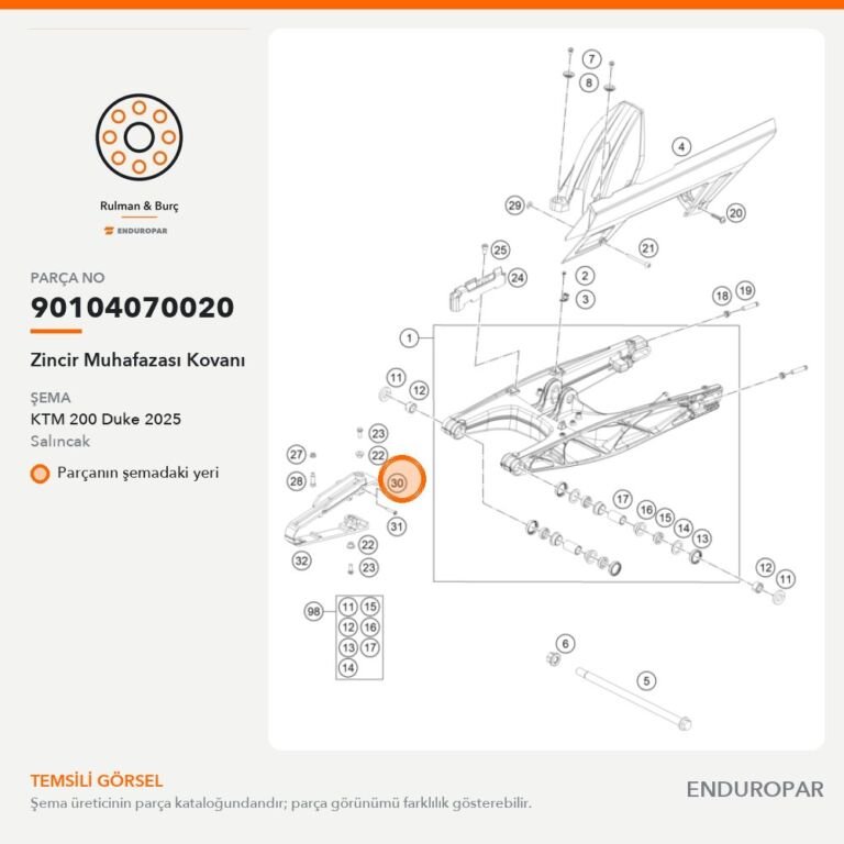 Zincir Muhafazası Kovanı 90104070020 parça şeması