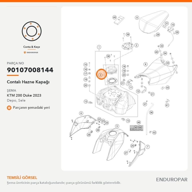 Contalı Hazne Kapağı 90107008144 parça şeması