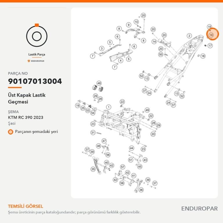 Üst Kapak Lastik Geçmesi 90107013004 parça şeması