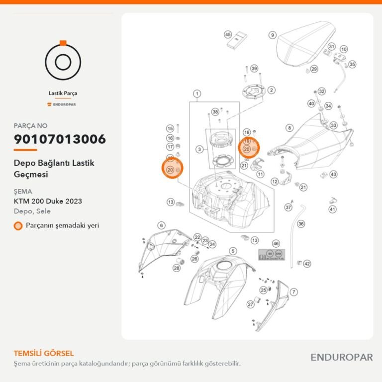 Depo Bağlantı Lastik Geçmesi 90107013006 parça şeması