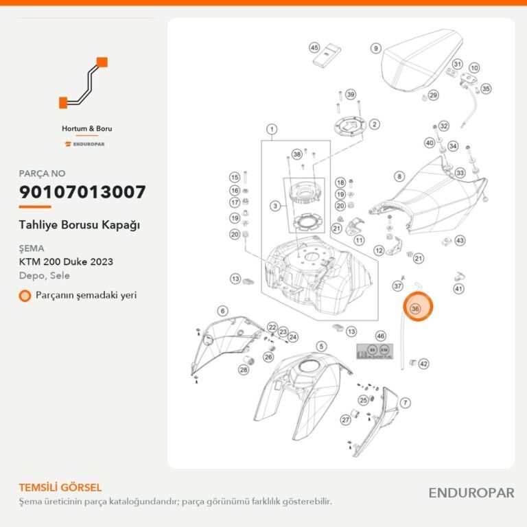 Tahliye Borusu Kapağı 90107013007 parça şeması