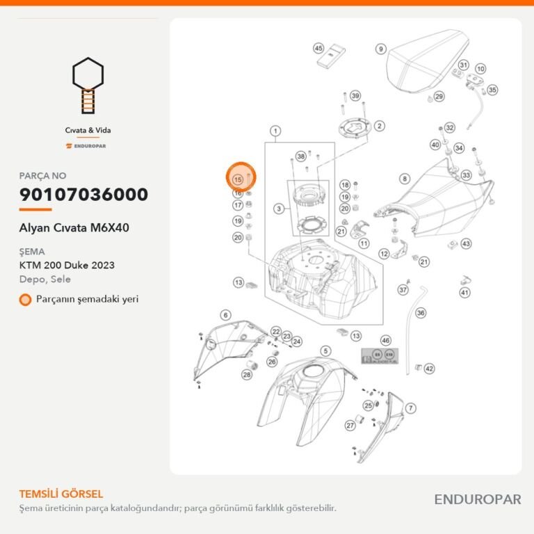 Alyan Cıvata M6X40 90107036000 parça şeması