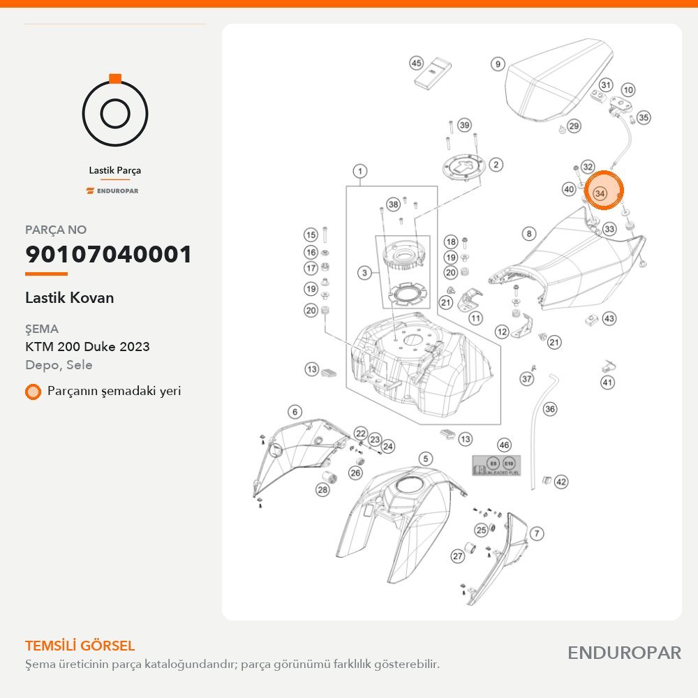 Lastik Kovan 90107040001 parça şeması