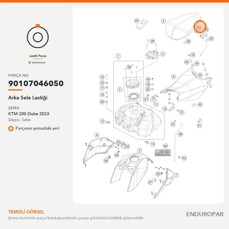 Arka Sele Lastiği 90107046050 parça şeması