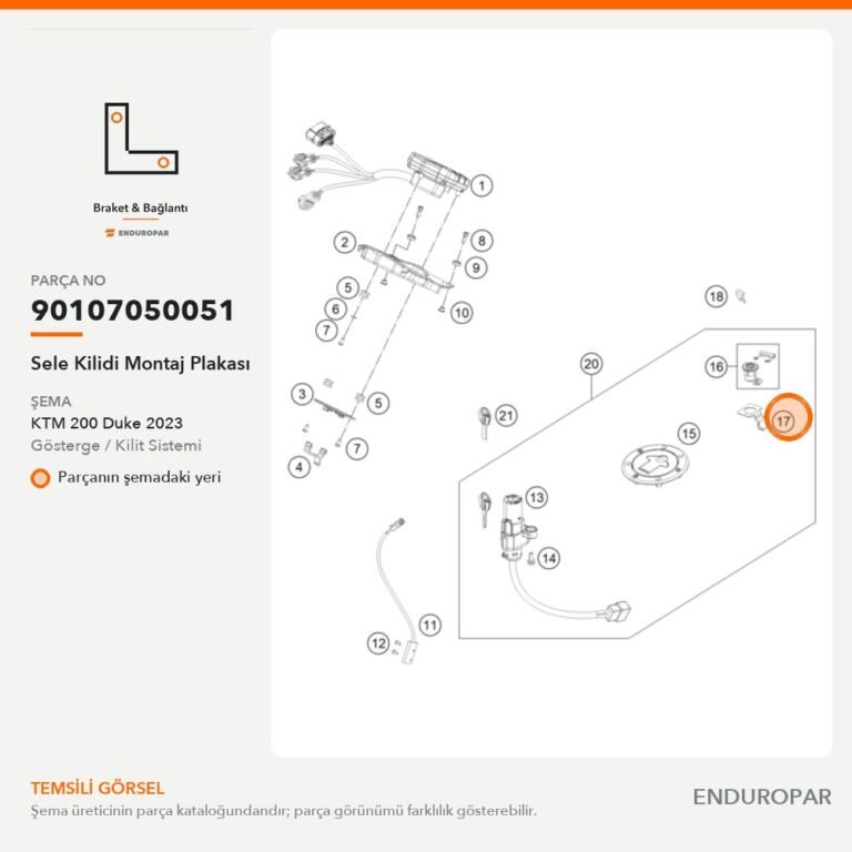 Sele Kilidi Montaj Plakası 90107050051 parça şeması