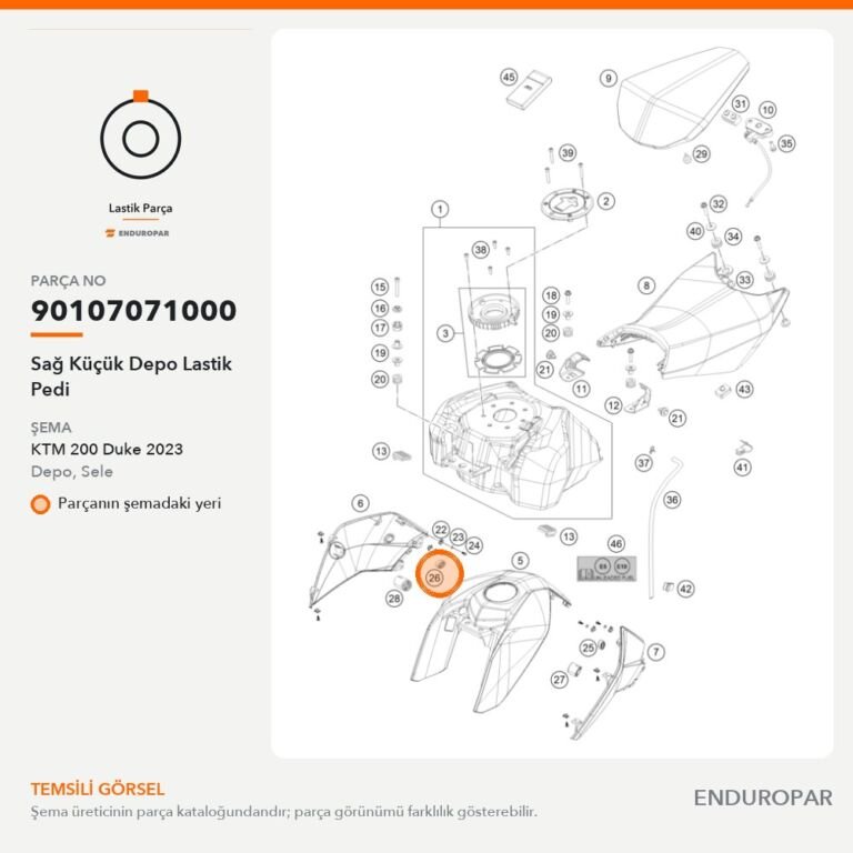 Sağ Küçük Depo Lastik Pedi 90107071000 parça şeması