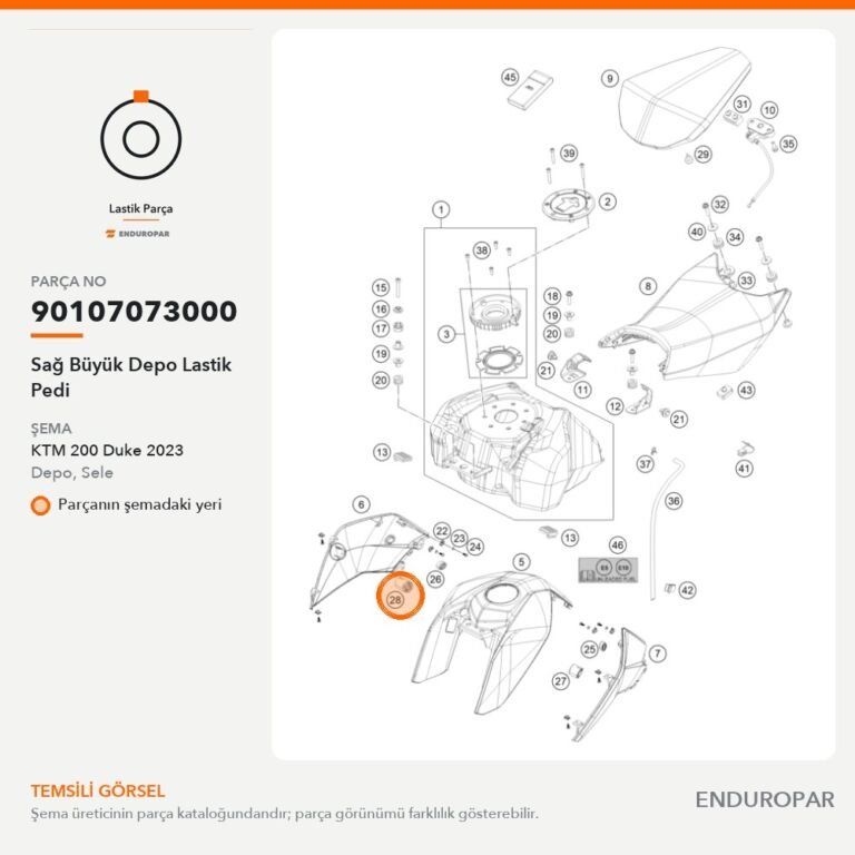 Sağ Büyük Depo Lastik Pedi 90107073000 parça şeması
