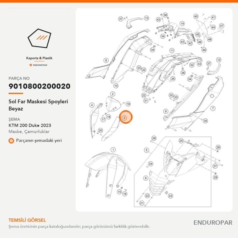 Sol Far Maskesi Spoyleri Beyaz 9010800200020 parça şeması