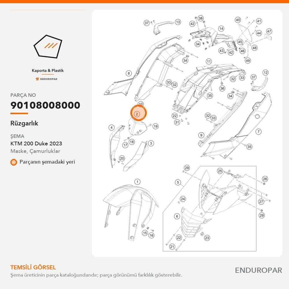 Rüzgarlık 90108008000 parça şeması