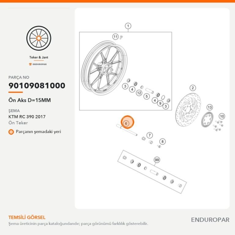 Ön Aks D=15MM 90109081000 parça şeması