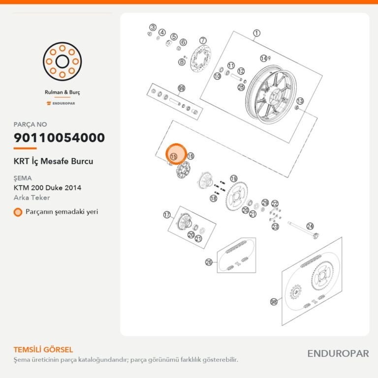 KRT İç Mesafe Burcu 90110054000 parça şeması