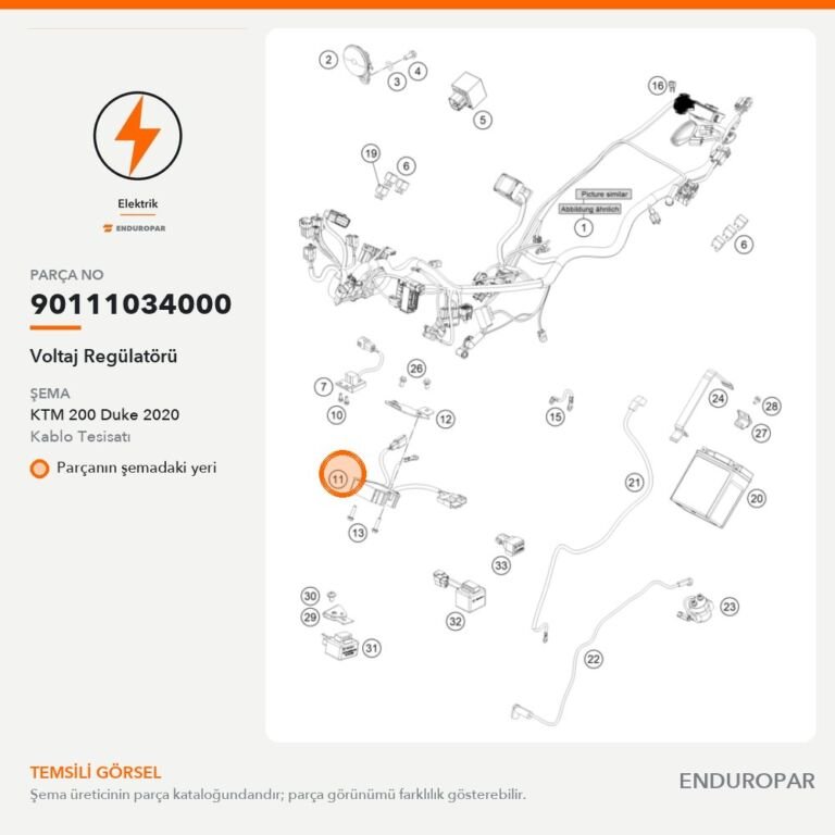 Voltaj Regülatörü 90111034000 parça şeması