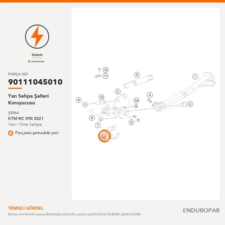 Yan Sehpa Şalteri Koruyucusu 90111045010 parça şeması
