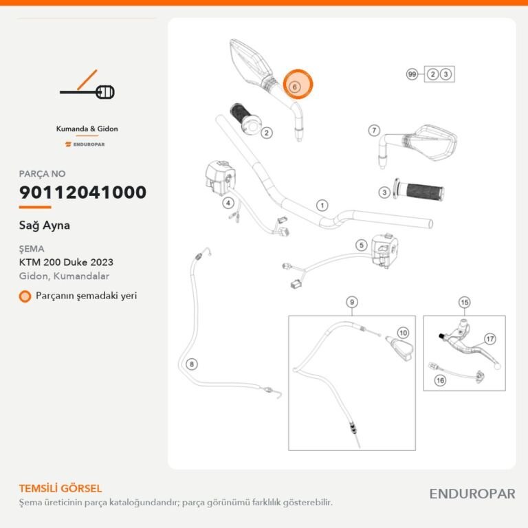 Sağ Ayna 90112041000 parça şeması
