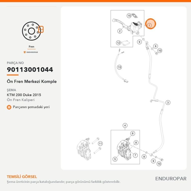 Ön Fren Merkezi Komple 90113001044 parça şeması