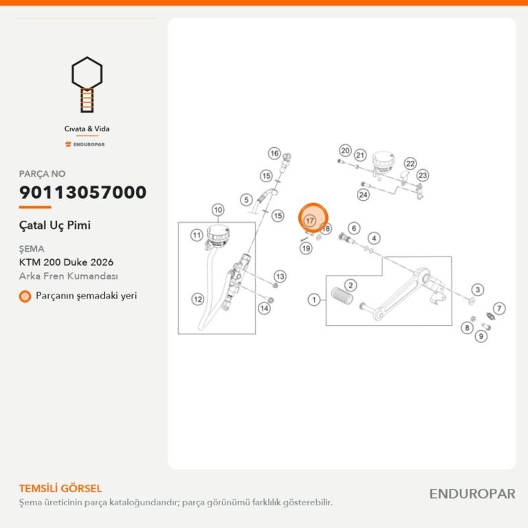 Çatal Uç Pimi 90113057000 parça şeması