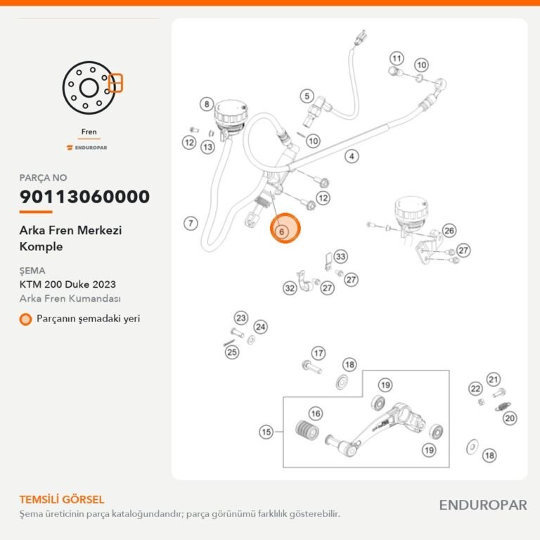 Arka Fren Merkezi Komple 90113060000 parça şeması