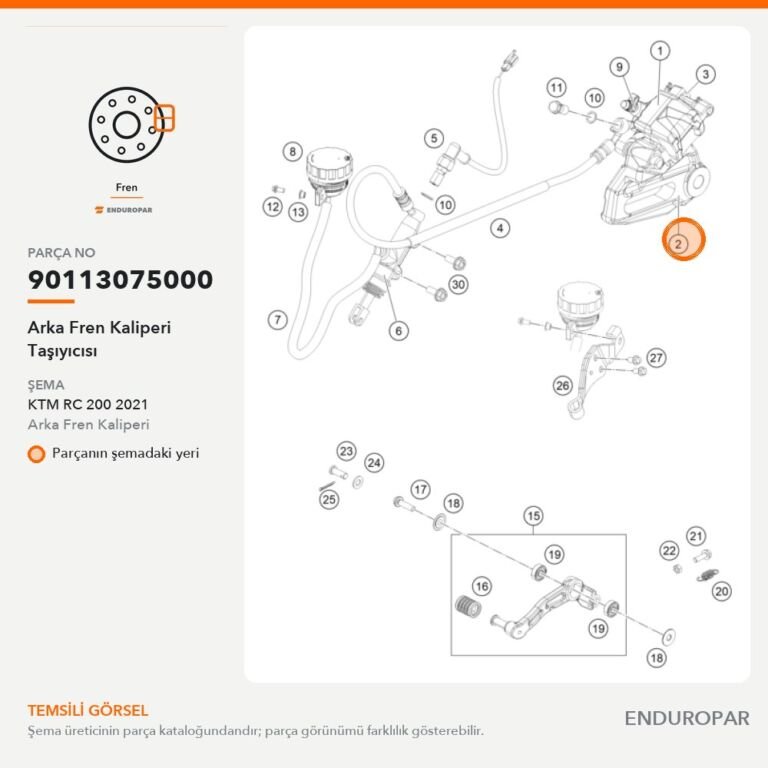 Arka Fren Kaliperi Taşıyıcısı 90113075000 parça şeması