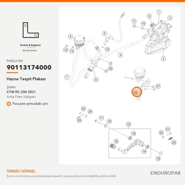 Hazne Tespit Plakası 90113174000 parça şeması