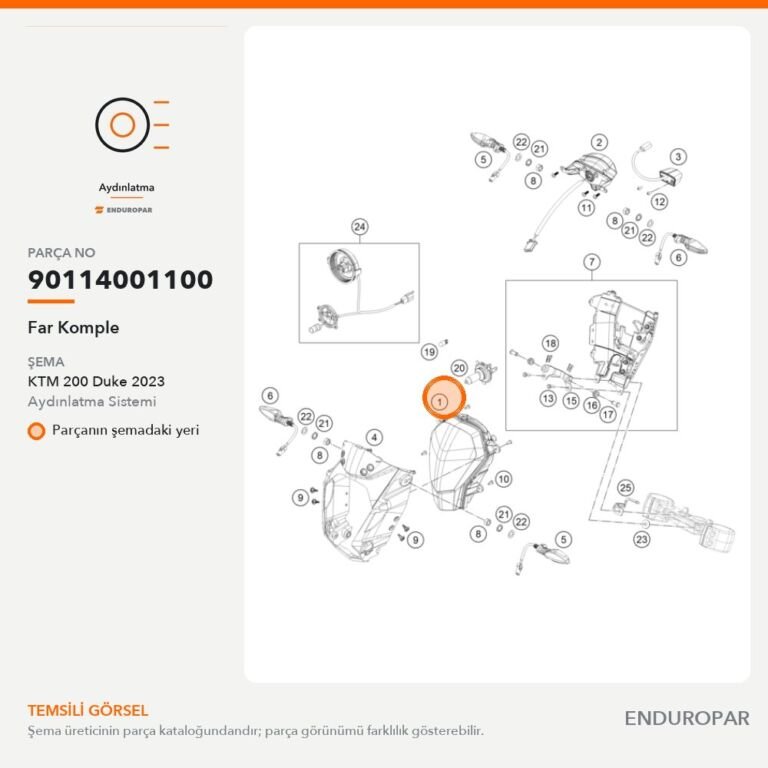 Far Komple 90114001100 parça şeması