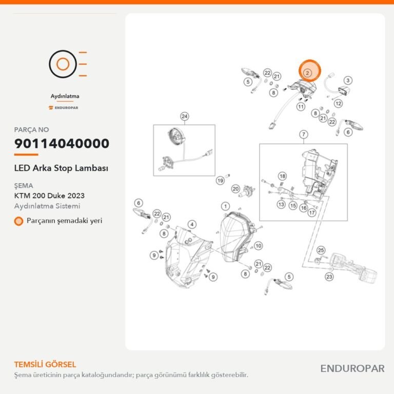LED Arka Stop Lambası 90114040000 parça şeması