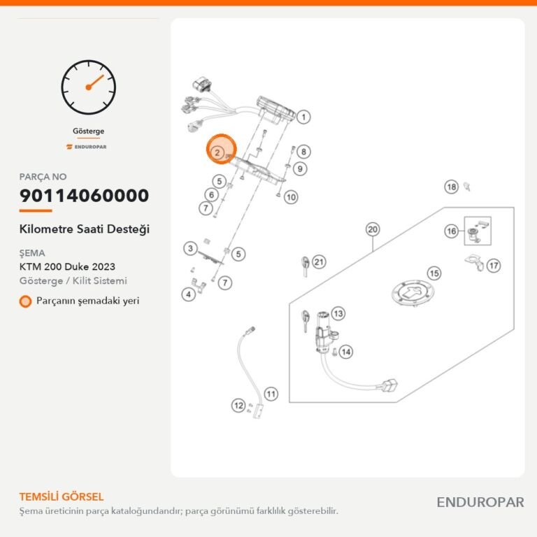 Kilometre Saati Desteği 90114060000 parça şeması