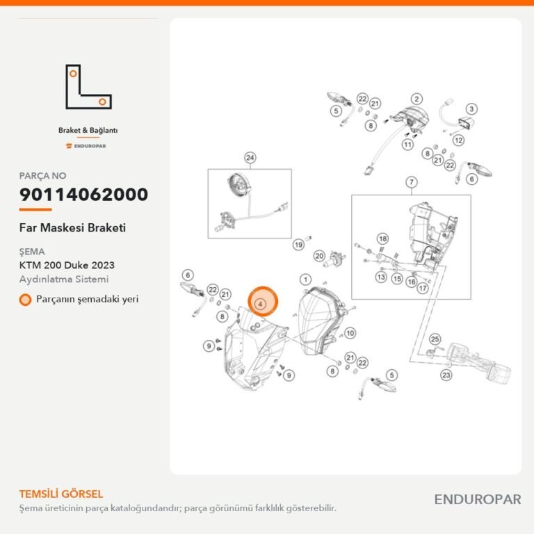 Far Maskesi Braketi 90114062000 parça şeması
