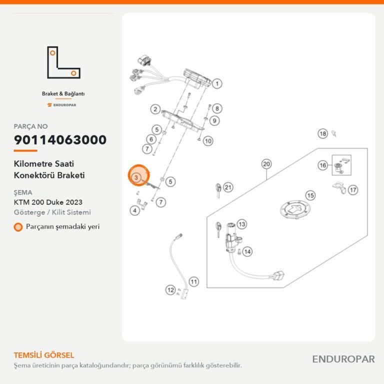 Kilometre Saati Konektörü Braketi 90114063000 parça şeması
