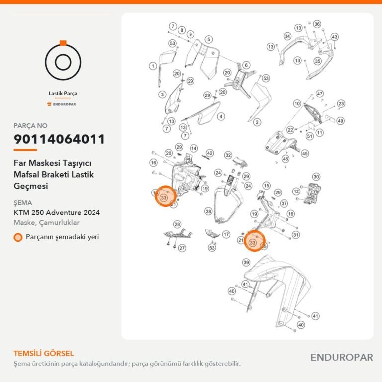 Far Maskesi Taşıyıcı Mafsal Braketi Lastik Geçmesi 90114064011 parça şeması