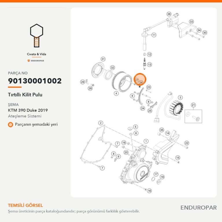 Tırtıllı Kilit Pulu 90130001002 parça şeması