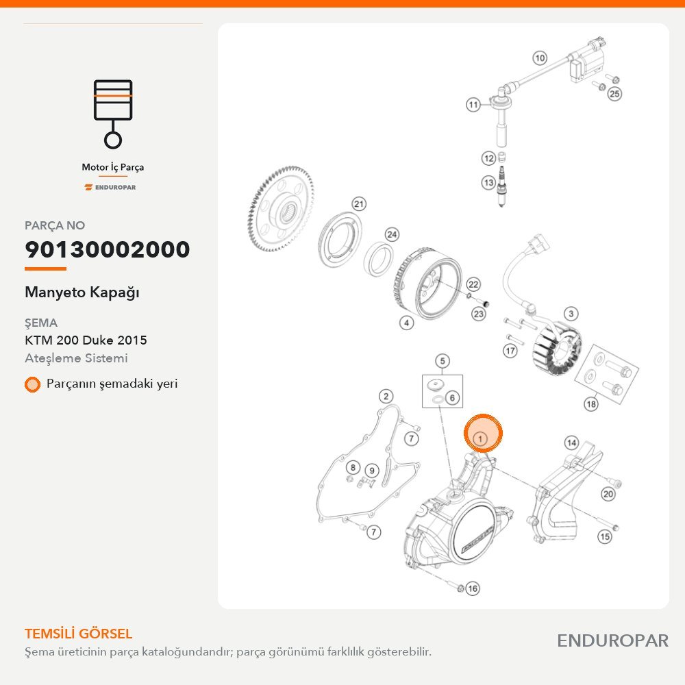 Manyeto Kapağı 90130002000 parça şeması
