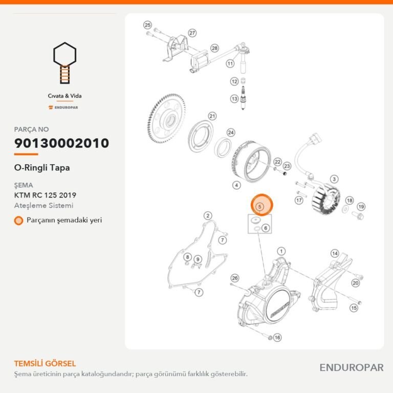 O-Ringli Tapa 90130002010 parça şeması