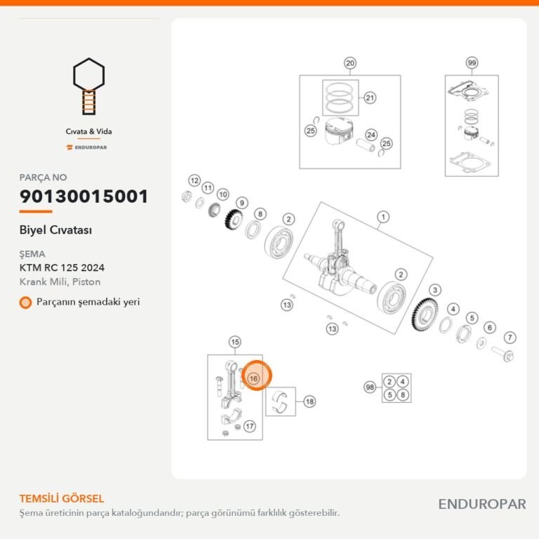 Biyel Cıvatası 90130015001 parça şeması