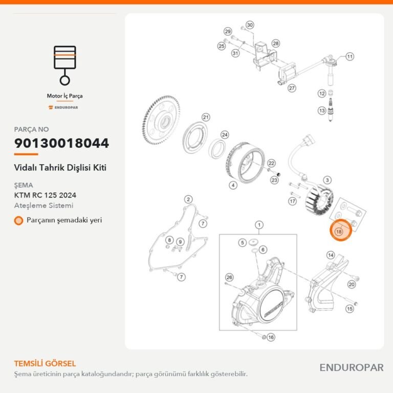 Vidalı Tahrik Dişlisi Kiti 90130018044 parça şeması