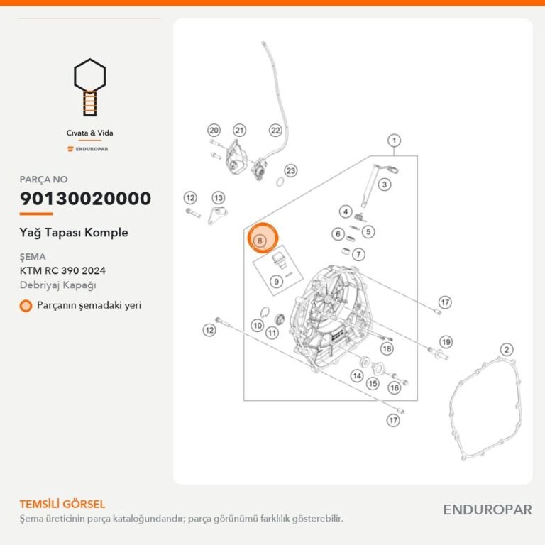 Yağ Tapası Komple 90130020000 parça şeması