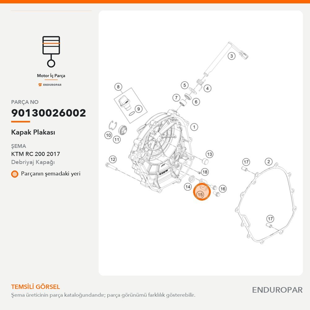 Kapak Plakası 90130026002 parça şeması